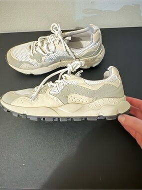 MIA Cream and Light Gray Athletic Sneakers